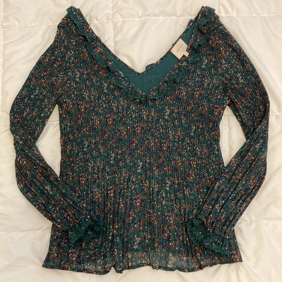 Sezane Sybille Floral Blouse Green Size 36 (S) - Picture 3 of 10